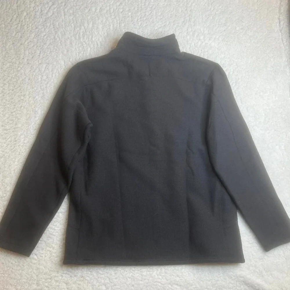The north face men's black waffle knit quarter zip‎ pullover warm soft Xl